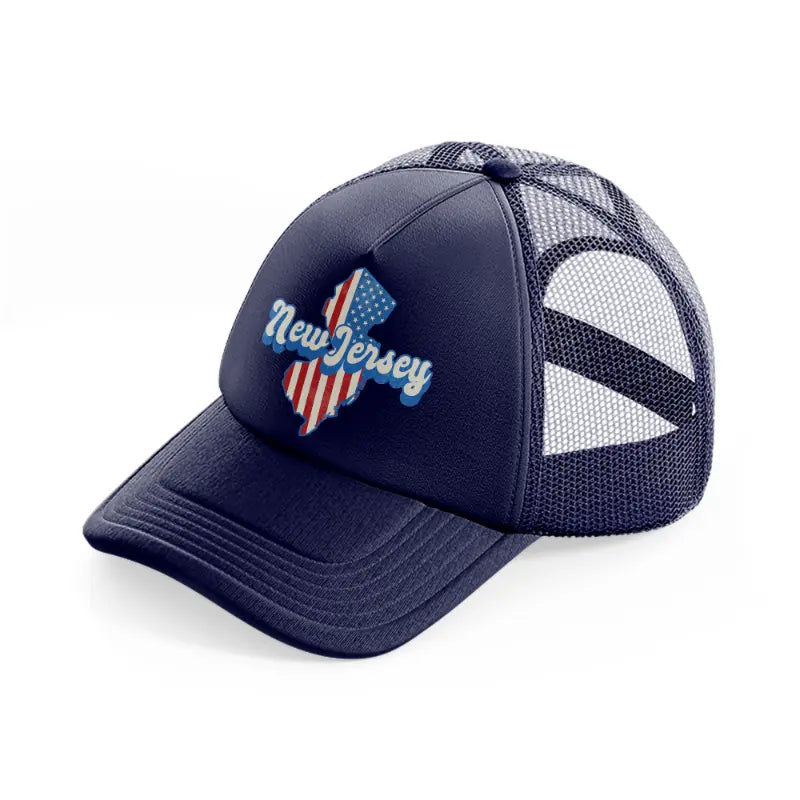 new jersey flag-navy-blue-trucker-hat