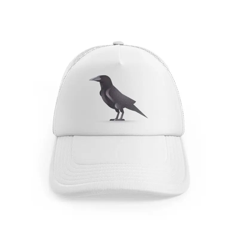 047-crow-white-trucker-hat