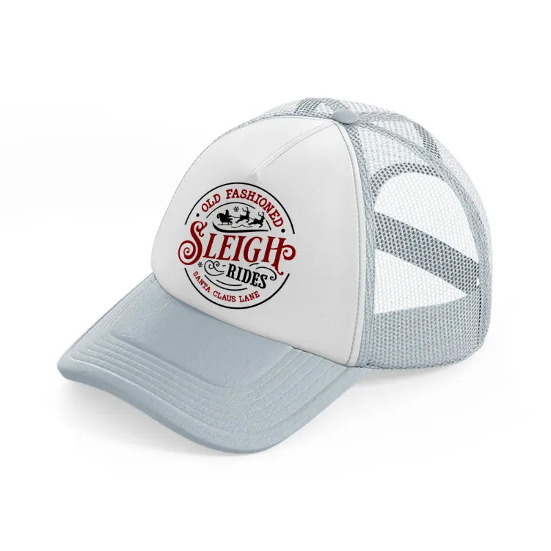 sleigh rides old fashioned santa clause lane-grey-trucker-hat