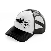 kissing mice-black-and-white-trucker-hat