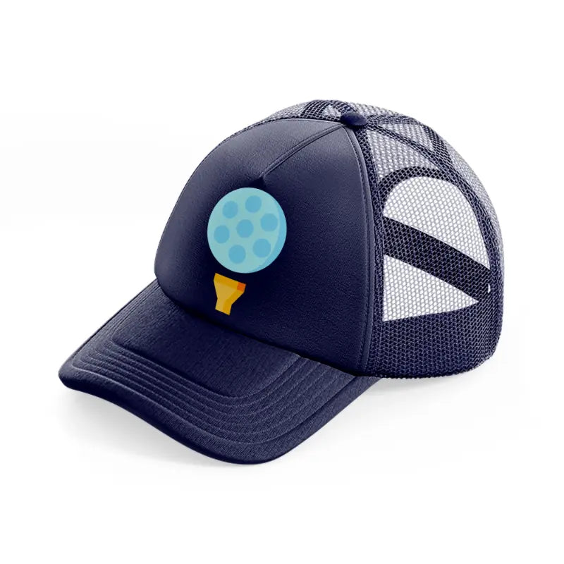 golf ball paste navy blue trucker hat