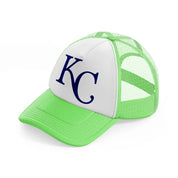 kansas city emblem-lime-green-trucker-hat