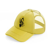 scratching skull head-gold-trucker-hat