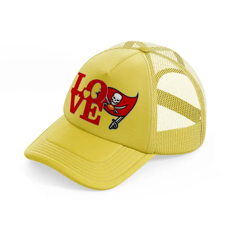 tampa bay buccaneers love-gold-trucker-hat