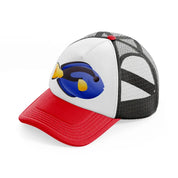 blue-tang-fish-red-and-black-trucker-hat
