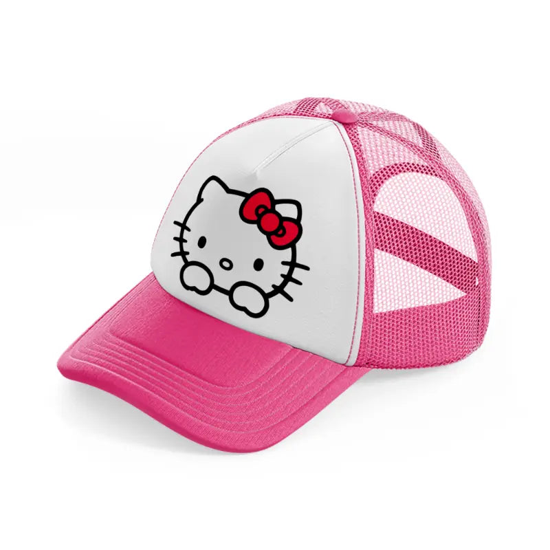 hello kitty basic neon pink trucker hat