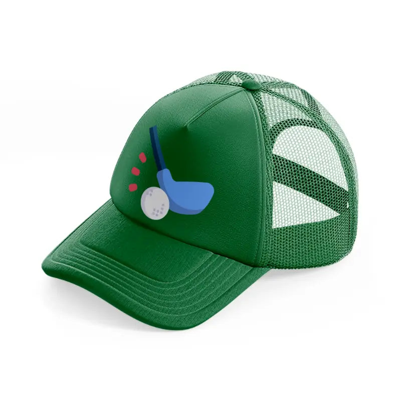 golf stick green trucker hat