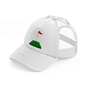 red flag cartoon-white-trucker-hat