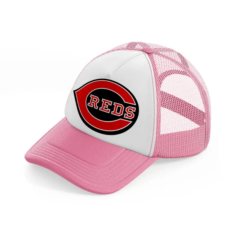 cincinnati reds retro-pink-and-white-trucker-hat