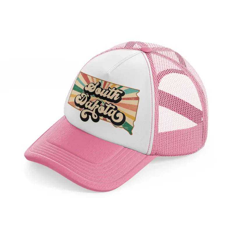 south dakota-pink-and-white-trucker-hat