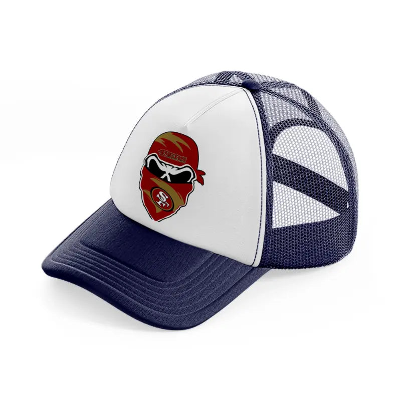 49ers fan-navy-blue-and-white-trucker-hat