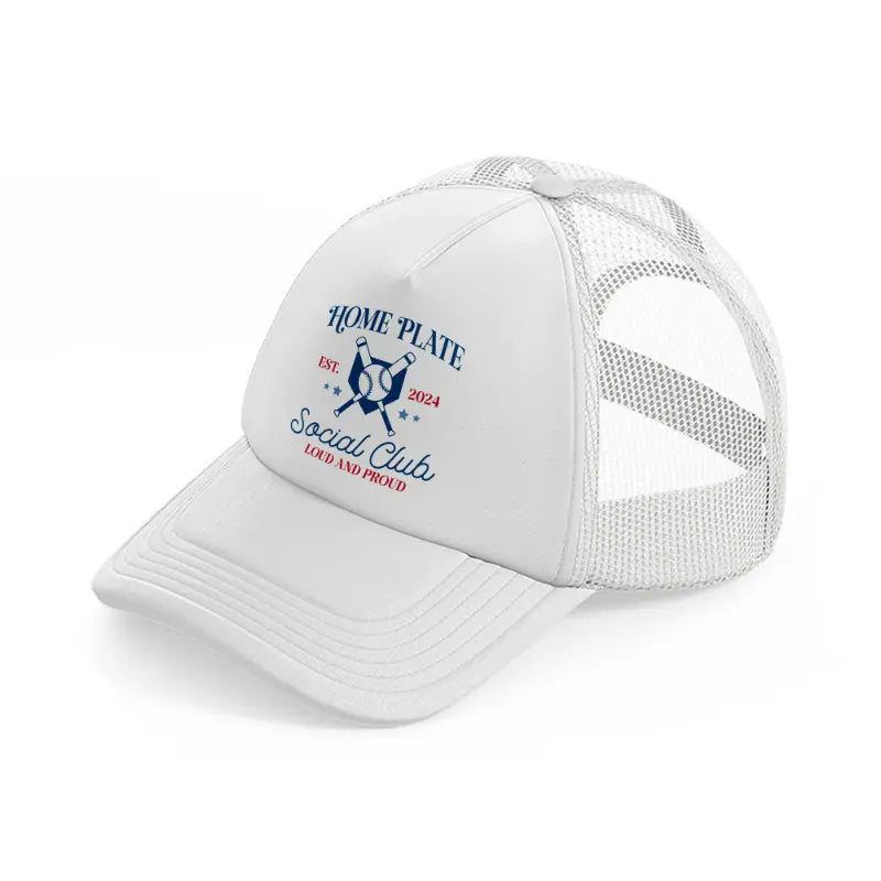 home plate social club loud and proud-white-trucker-hat