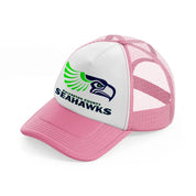 galveston county seahawks-pink-and-white-trucker-hat