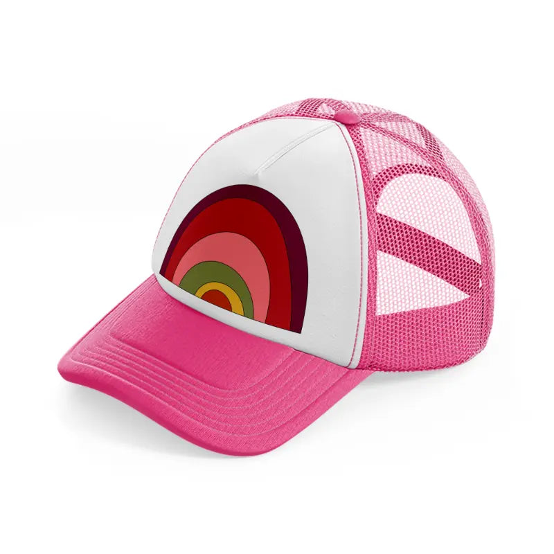 groovy shapes 08 neon pink trucker hat