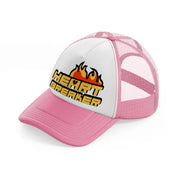 heart breaker pink and white trucker hat