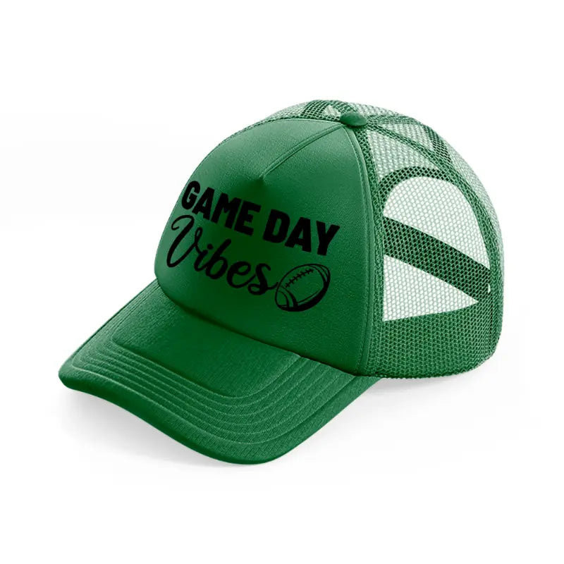 game day vibes-green-trucker-hat