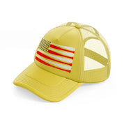 baseball american flag-gold-trucker-hat