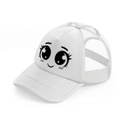 happy blushy face-white-trucker-hat