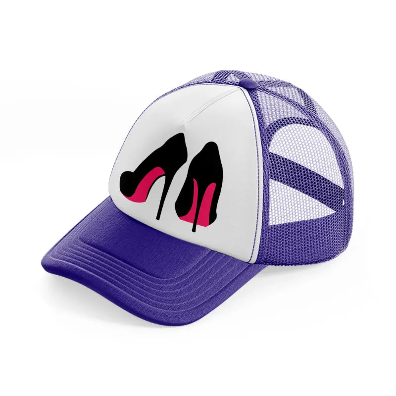 pair of stilettos-purple-trucker-hat