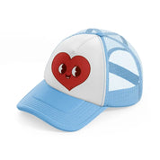 heart smiling red-sky-blue-trucker-hat
