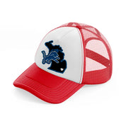 detroit lions supporter-red-and-white-trucker-hat