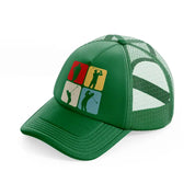 golf pose-green-trucker-hat
