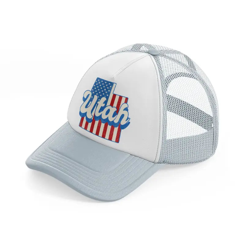 utah flag-grey-trucker-hat
