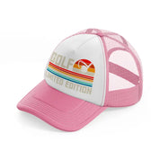 golf limited edition color-pink-and-white-trucker-hat