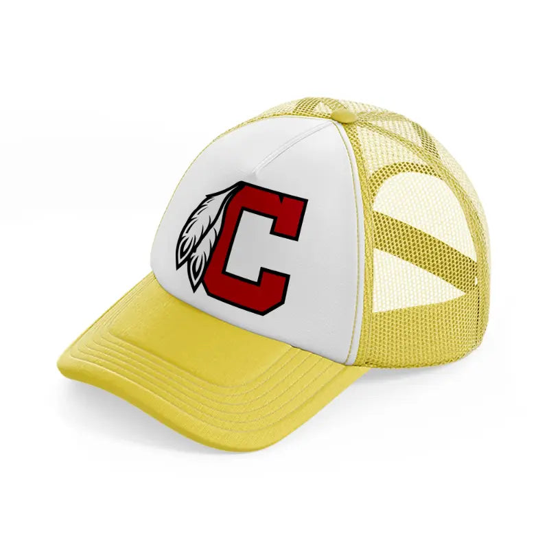cleveland indians letter-yellow-trucker-hat