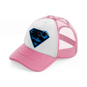 carolina panthers superhero-pink-and-white-trucker-hat