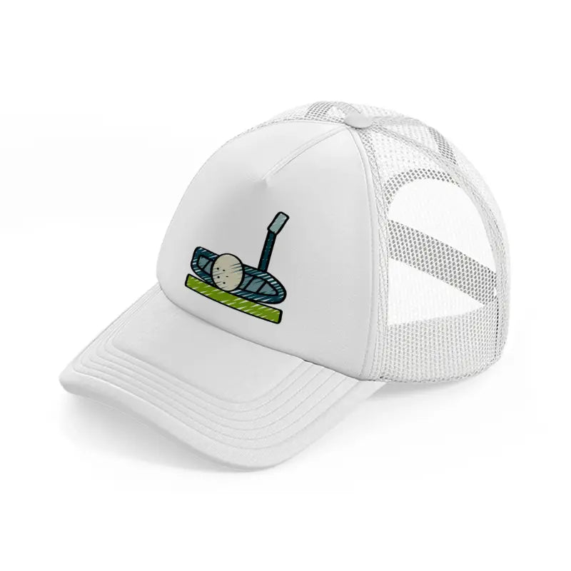 golf ball with stick-white-trucker-hat