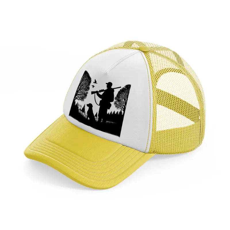 hunter & dog-yellow-trucker-hat