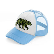 camo bear sky blue trucker hat