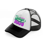 classical vintage 2009 black and white trucker hat