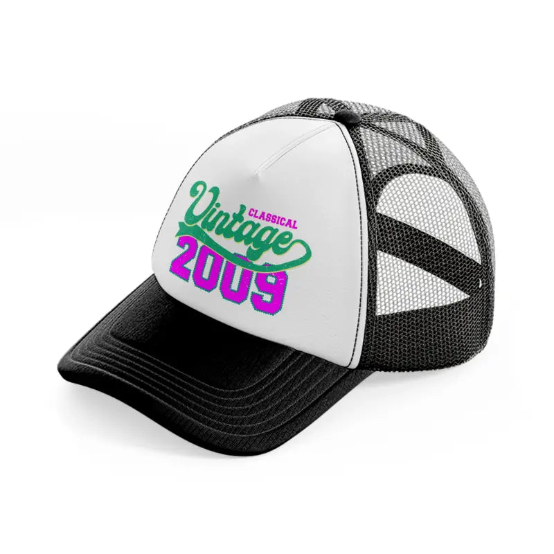 classical vintage 2009-black-and-white-trucker-hat