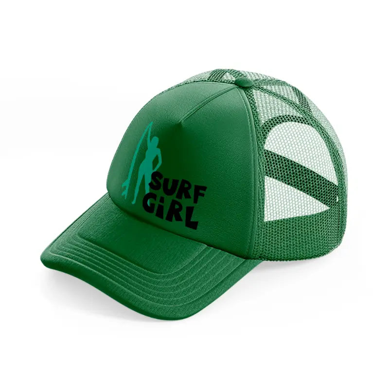 standing surf girl-green-trucker-hat