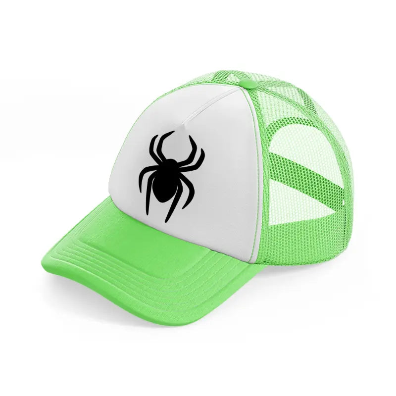 spider symbol lime green trucker hat