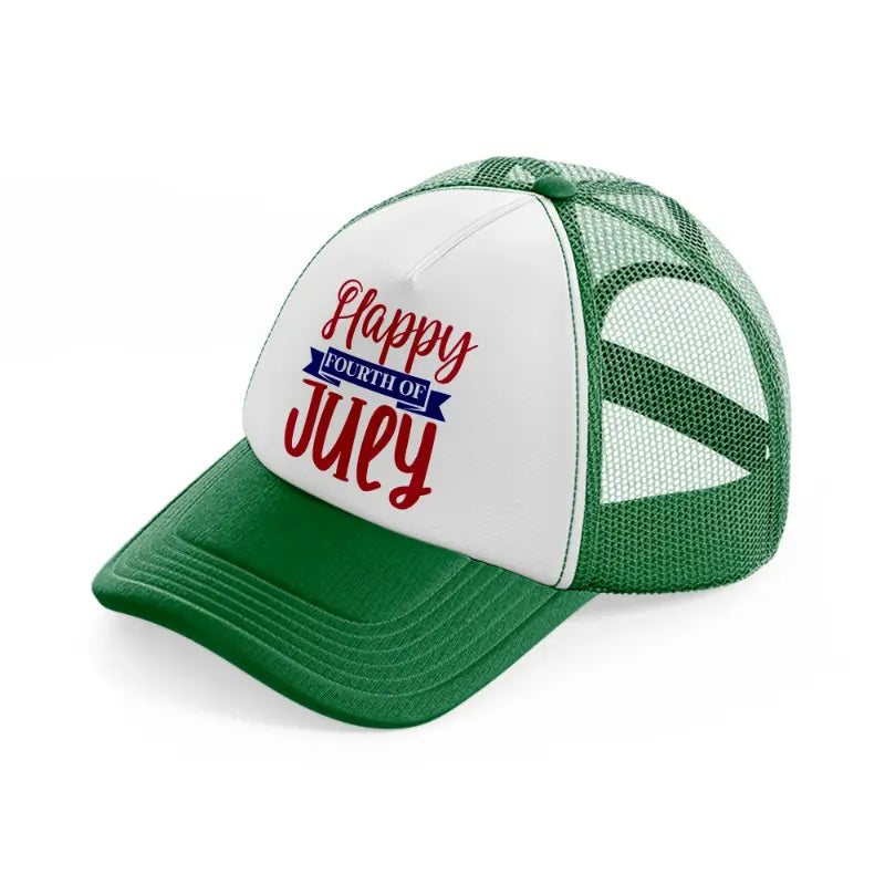 happy fourth of july-01-green-and-white-trucker-hat
