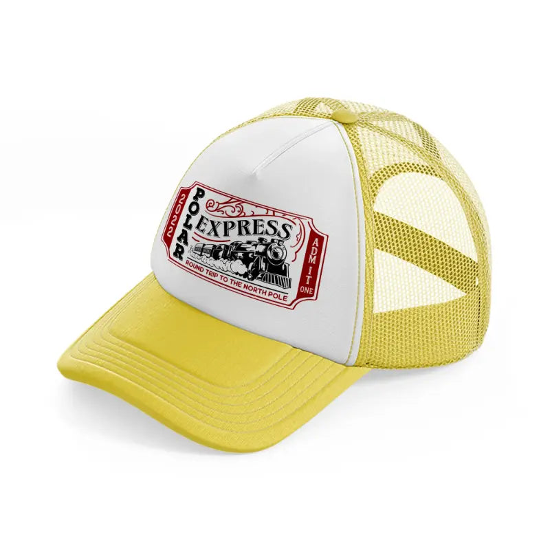 polar express round trip to the north pole color-yellow-trucker-hat