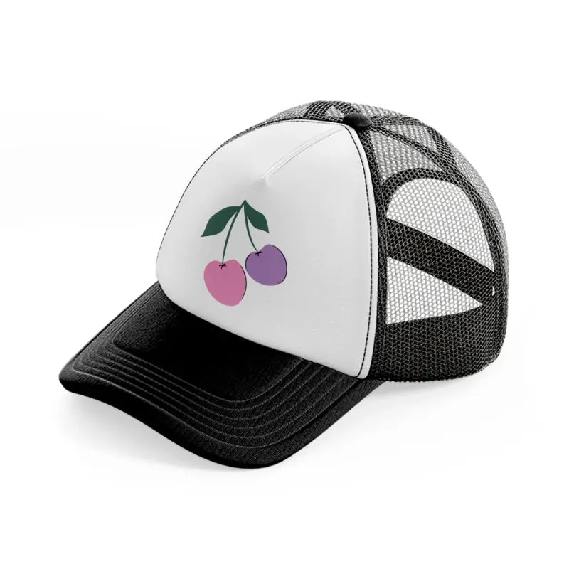 cherries-black-and-white-trucker-hat