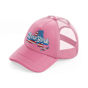 new york flag-pink-trucker-hat