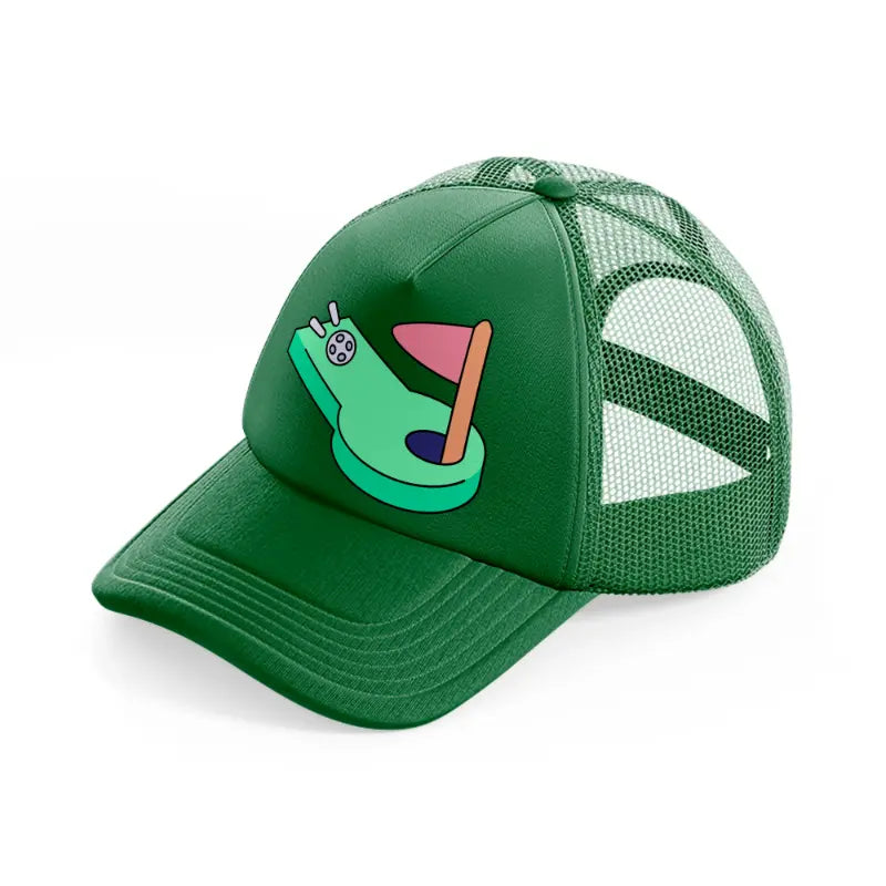 mini golf-green-trucker-hat