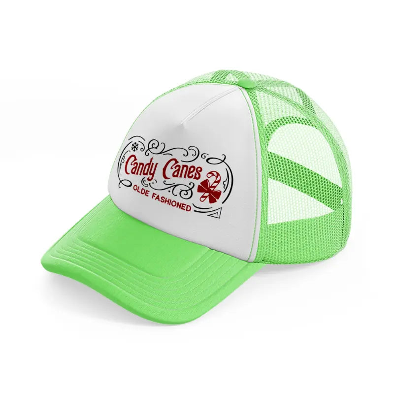 candy canes olde fashioned-lime-green-trucker-hat