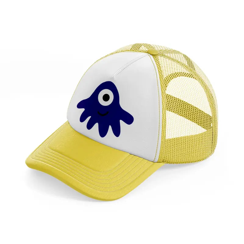 blue monster-yellow-trucker-hat