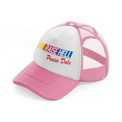 Raise Hell Praise Dale pink-and-white Trucker Hat