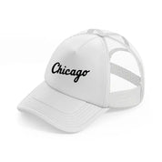 chicago font white trucker hat