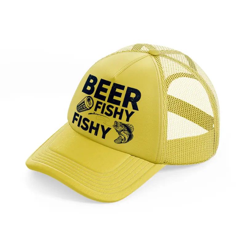 beer fishy fishy gold trucker hat