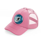 surfing pink trucker hat