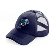 miami dolphins emblem-navy-blue-trucker-hat