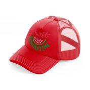 sweet summer time red trucker hat